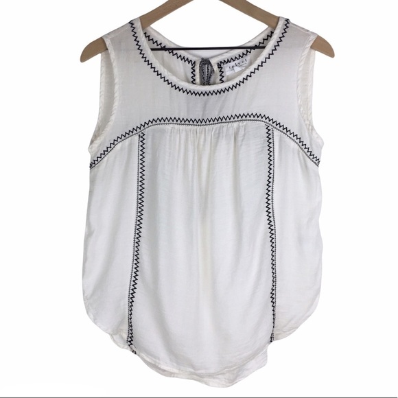 VELVET Graham & Spencer Top Peasant Tassel Sleeveless Boho Embroidered Size XS - Picture 11 of 11